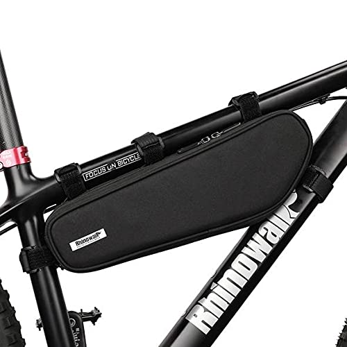 Rhinowalk Bike Frame Bag Triangle Under Top Tube Bike Bag Front Bike Storage Bag Bicycle Frame Bag Waterproof Bike Bag for Road Mountain Bike Comfortable Sports Gifts (Black)