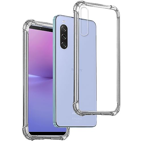 REY Coque Anti-Shock pour Sony Xperia 10 V, TPU Transparent en Silicone Antichoc