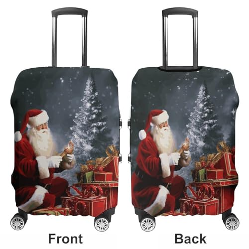 Carry on Luggage Cover Merry Christmas Santa's Suitcase Covers for Luggages Tsa Approved Travel Luggage Sleeve Protector Elastic Suitcase Protector Anti-Scratch Washable Fits 19-30 Inch Case -L3