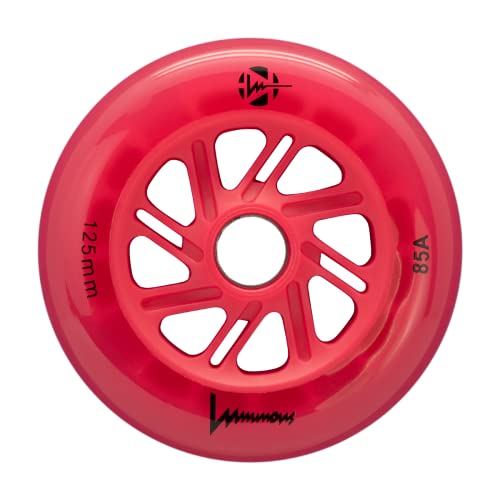 Luminous Inline Wheels Red/Red 125mm 85A 3pk