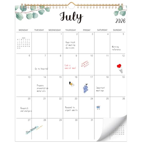 Calendar 2026 2027 UK 18 Month Large Wall Calendar 30 x 37cm