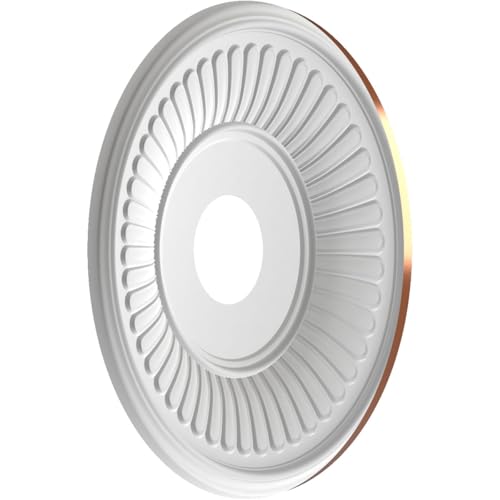 Image of Ekena Millwork CMP16BEBCO Berkshire Thermoformed PVC Ceiling Medallion (Fits Canopies up to 7 inch), 16 inchOD x 3 1 /2 inchID x 1 inchP, Bright Coat Copper