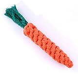 WHOMEC Ultra Durable Rope Dog Toy - Great for Aggressive Chewers - 100% Natural & Safe Cotton (1 x Carrot)