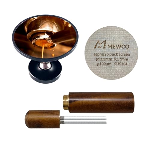 WDT Distribution Tool and Espresso Shot Mirror and 53.5mm Espresso Puck Screen for 54mm Breville Portafilter Filter Basket?3 in 1 Barista Tools Coffee Making Machine Accessories