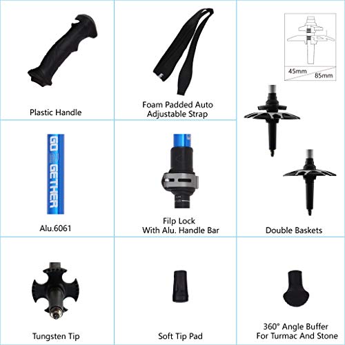 image for G2 GO2GETHER Hiker Trekking Hiking Poles Telescopic/Aluminum Alloy/Com