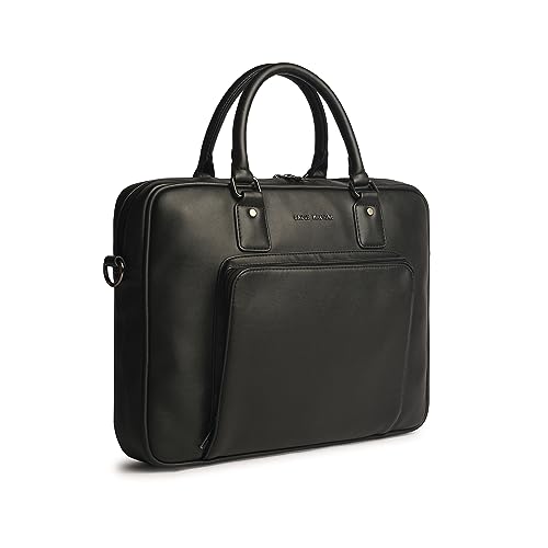 Image of Gauge Machine Professional Vegan Leather Messenger Briefcase Bag for Office |Fits upto 14 /15 / 16 inch Laptop |Separate Padded Laptop Compartment |Water Resistant |Men & Women |16L