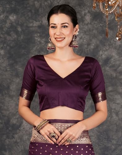 Image of SIRIL Women's Banarasi Soft Silk Saree Pure Silk with Unstitched Blouse Piece