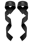 DRSKIN Lifting Straps for Weightlifting Lifting Wrist Straps 26 inch Deadlift Bodybuilding Powerlifting Strength Training Workouts Gym Neoprene Cushioned Cotton (Srtap-black)