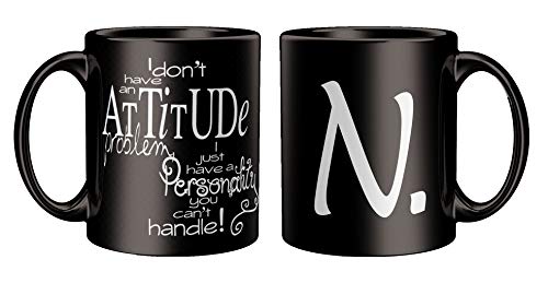 Image of Attitude Quotes with Alphabet N Printed Black Coffee /Tea Mug for Birthday Gifts | Friends | Bestfriend | Sister | Brother | Gifting Mug | Loved Ones
