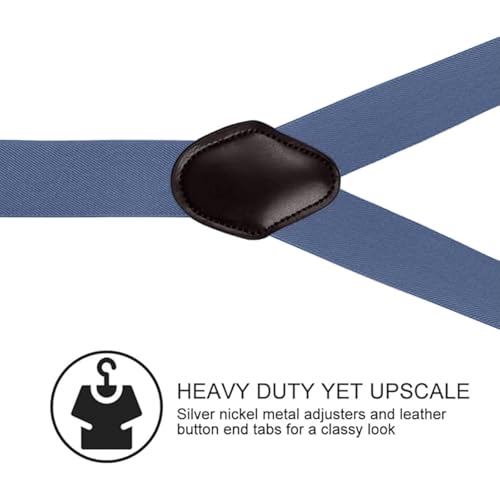 Image of Suspenders for Men, Adjustable Suspenders Gold Clip with Elastic Straps Y-Back Construction Heavy Duty for Work