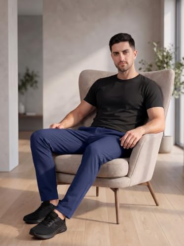 Image of SaintX Men's 4-Way Stretchable Athleisure Pants | Sweat Wicking Fabric | Slim Fit | Active - Sports Wear | Travel, Lounge & Casual Wear | Stylish Back Zipper Pocket | Available in Plus Size (ST06)
