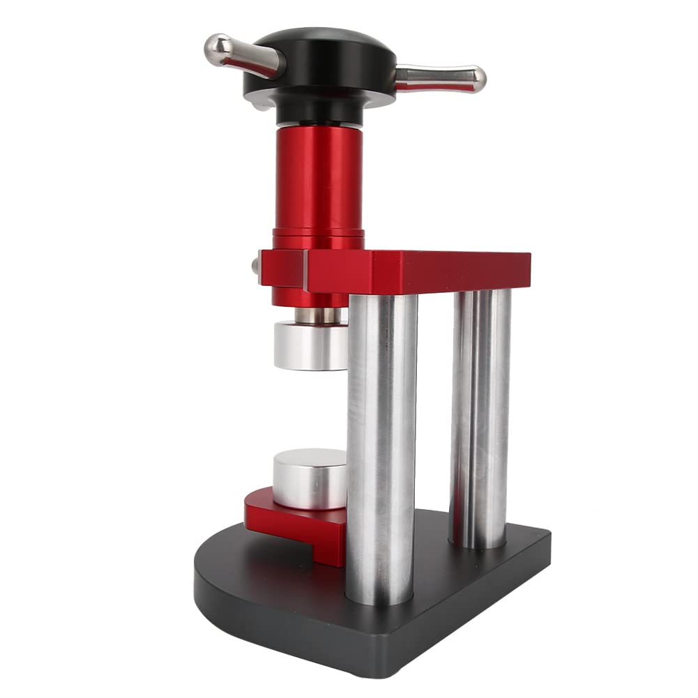 Tbest Máquina Taponadora en Espiral para Cerrar Cajas Traseras de Relojes con 12 Troqueles, Herramienta de Prensa de Reloj de Acero Alto para Reparación de Relojes, Relojero Profesional