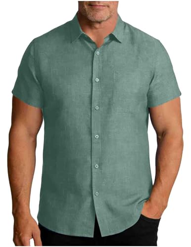 Chemise homme coton et lin décontractée avec poche pour le quotidien