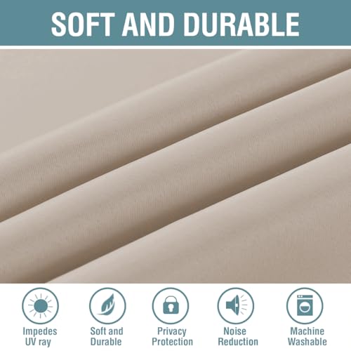Image of H.VERSAILTEX Blackout Curtain for Living Room Thermal Insulated Window Treatment Curtain Extra Long 96 inch Length Energy Saving Solid Grommet Top Blackout Drape, One Panel, Fog, 52 inch W x 96 inch L