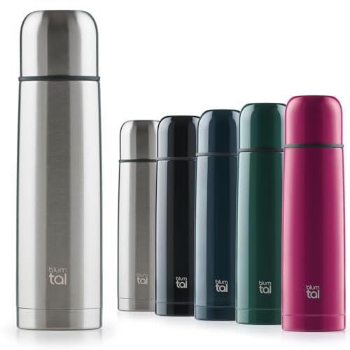 Blumtal Termos Caffè in Acciaio Inox Doppia Parete, Borraccia Termica per Bevande Calde e Fredde, Tappo Quick-Press, 700ml, Acciaio