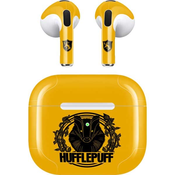 Skinit Decal Audio Skin Compatible with Apple AirPods (3rd Gen, 2021) - Officially Licensed Warner Bros Hufflepuff Illustration Design