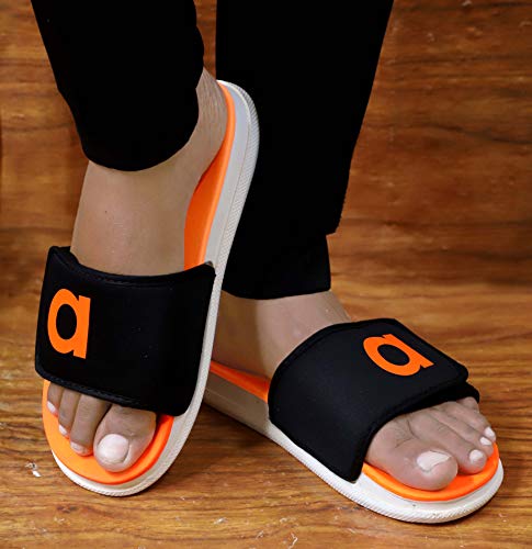 Image of AADI Men's Synthetic Leather Daily Casual Sliders /Flip Flop & Slippers
