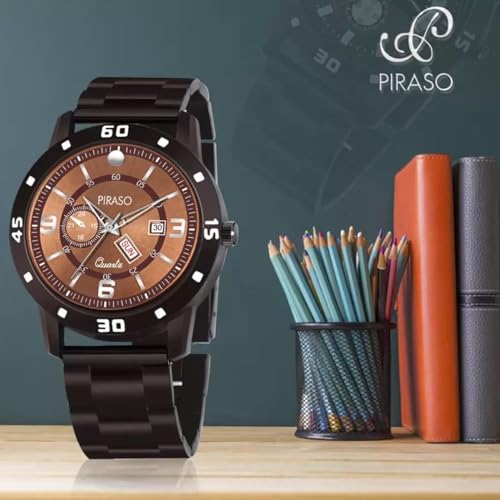 Image of PIRASO Analog Day and Date Working Display MESH Strap Watch for Men & Boys
