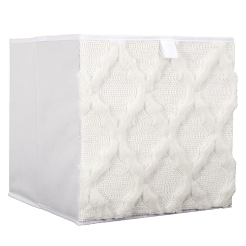 HOME DECO FACTORY - HD0252 Cube de Rangement Pliable 30x30 cm Tufte, Design Élégant et Texturé, Pratique et Polyvalent, Durable, Solution Organisatrice et...