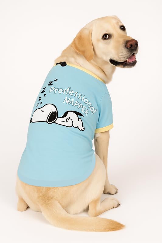 Image of Thunder Tails Cotton Adjustable Dog T-Shirt for Beagle, Cocker Spaniel, Hound & Corgi | Breathable Pet Clothing for Medium Dogs | Comfortable, Lightweight, Stretchable Dog Wear (Baby Blue Prof, 2XL)