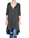 Mordenmiss Women's New Half Sleeve High Low Loose Tunic Tops Dark Gray-XXL