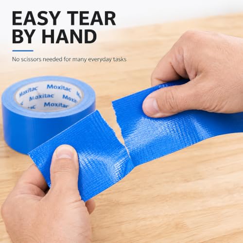 Image of Blue Duct Tape, 2 Rolls, 2 in x 30 yd, Heavy Duty Cloth Tape