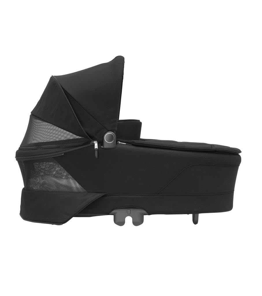 Maxi-Cosi Sense Capazo, Amplio y cómodo, colchón de Memory Foam Transpirable, Paneles ClimaFlow, inclinación SoothingSlope, Apto para Dormir de Noche, asa de Piel Vegana, Twillic Black