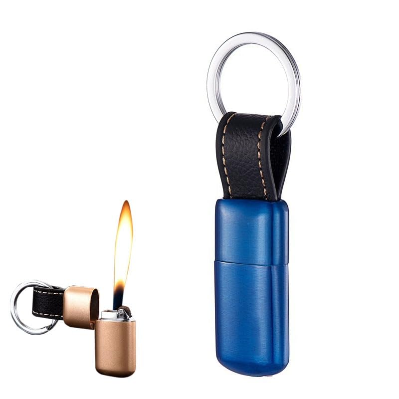 Encendedor portátil mini con llavero azul
