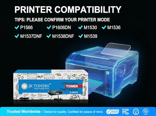 Image of Jk toners 78A CE278A Toner Cartridge Compatible with HP M1530 M1536 M1537 M1538 M1539 DNF P1566 P1606DN | High Page Yield - 1500 (CE278A / 78A)