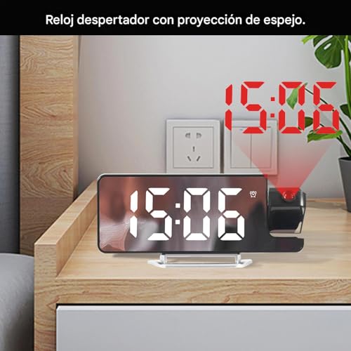 Reloj proyector de techo para dormitorio moderno con brillo regulable 3