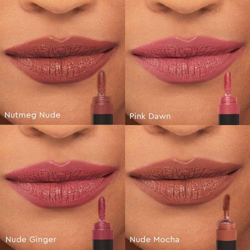 Image of Kiro Four Play Non-Stop Airy Matte Liquid Lip Stack - Ultimate Quad, 6ml | 4 Nude Lipstick Shades | Long-lasting, Transfer-proof, Hydrating, Lightweight | Infused with Avocado & Apricot Oils