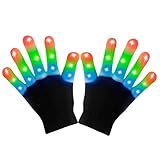 VICSPORT LED Gloves, Finger Light Flashing LED Gloves Warm Flashing Lights 6 Different Modes for Kids Costume Birthday Carnival Party Christmas gifts