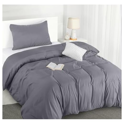Utopia Bedding Juego de Funda de Edredón - Microfibra Funda de Nórdica y Funda de Almohada - (Cama 80, 135x200cm, Gris)