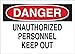 Brady 95375 Self Sticking Polyester, 7" X 10" Danger Sign Legend "Unauthorized Personnel Keep Out"