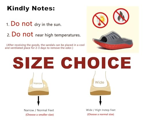 Image of KuaiLu Mens Recovery Sandals Orthotic Arch Support Open Toe Sport Slides Thick Cushion Orthopedic Plantar Fasciitis Slip On Wide Width Summer Pool Beach Waterproof