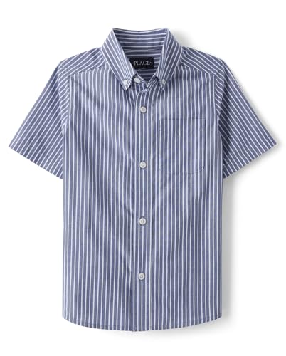 Image of The Children's Place Boys' Short Sleeve Poplin Button Down Shirt