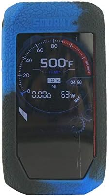 Wonders Anti-Slip Protective Silicone Case Skin Rubber Cover for Smoant Naboo 225w Rubber Case Wrap Shield (Black-Blue)