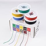 30 AWG Stranded Electrical Wire 30 Gauge Tinned Copper Wires Flexible Silicone Electric Hook Up Wire Kit OD:1.1mm, 5 Colors 32.8ft/10m Each, DIY/Automotive/Home/Power Wiring Kit