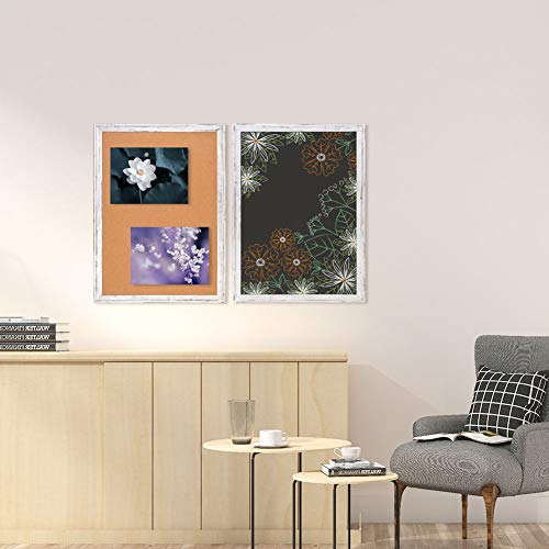 Chalkboard Black Board 36 x 24 Inches, Non-Magnetic Rustic White Framed for Home, Restaurant Menu and Wedding