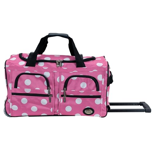 Rockland Rolling Duffel Bag, PINKDOT, 22