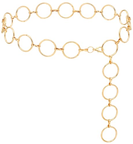 LIMHOO Metal Waist Chain for Women Chunky Belly Link Chain Belt for Dresses