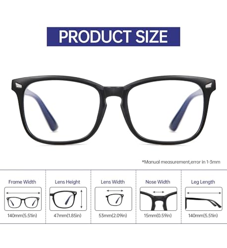 Image of IFLASH | Zero Power Blue Cut Computer Glasses | Gaming Glasses | Anti Glare, Lightweight & Blocks Harmful Rays | UV Protection Specs | Men & Women | Medium