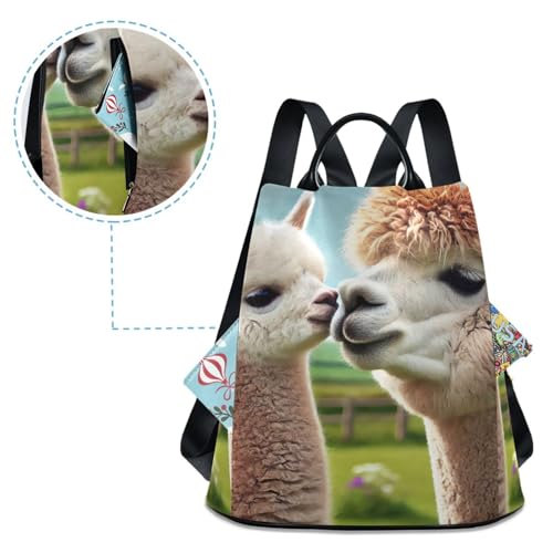Mochila antirrobo de alpaca para mujer con cremallera trasera oculta 4