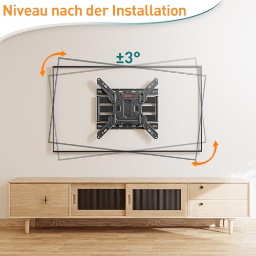 ELIVED Ultra Slim TV Wandhalterung für 26-60 Zoll Fernseher, Low Profile Wandhalterung TV schwenken und neigen, Max VESA 400x400mm, hält bis zu 40kg. Max 16“ Holzständer TV Halterung EV3033 – Bild 7