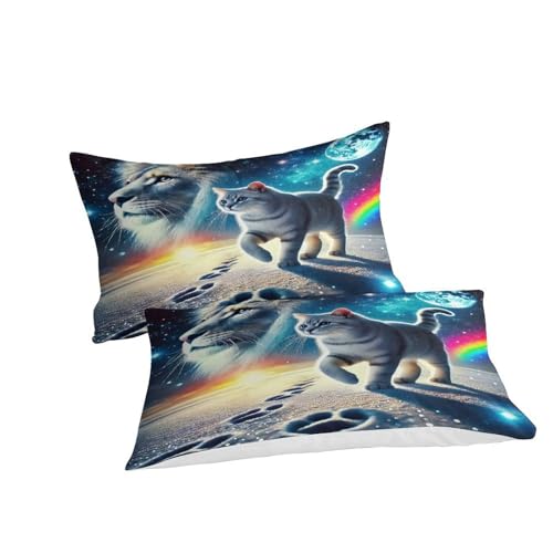 Housse de couette lions colorés : finie la couette qui glisse du lit - 3