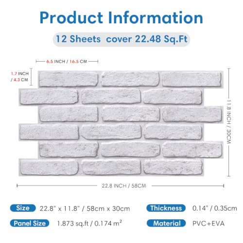 COMSTICKC 3D Faux Brick Wall Panel Peel and Stick Wall Covering by COMSTICKC - Used condition - Image 5