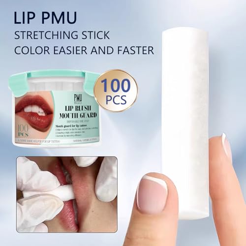 PMUBEAUTY 100pcs Cotton Lip Tattoo Stretching Stick for Easy and Precise Coloring, Enhancing Color, Blushing PMU Supplies, Cleaning Wipes