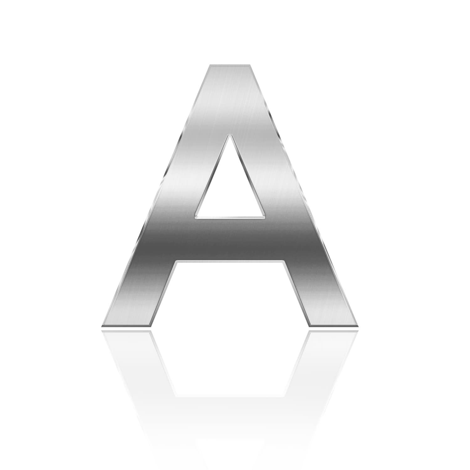Lotsdonxia Silver Self-Adhesive 3D Alphanumeric (A-F) For Addressing House, Apartment, Hotel, And Street Room Doors As Mailbox Stickers-A