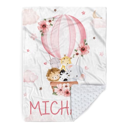 Image of Personalized Baby Blanket for Girls, Custom Nursery Blanket with Name, 30 x 40 Inch Soft Minky Blanket for Baby Toddlers, Newborn Print 04