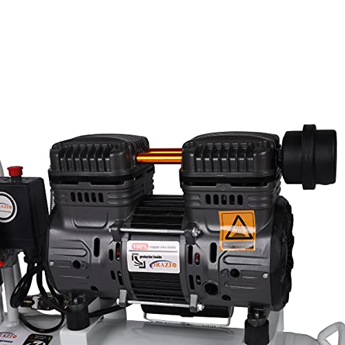ORAZIO Air Compressor Oil Free 9 Litre, 550W 116PSI Low Noice Silent Portable Electric Air Compressor for Home Workshop, Mobile Garage, Dental Clinic 241183